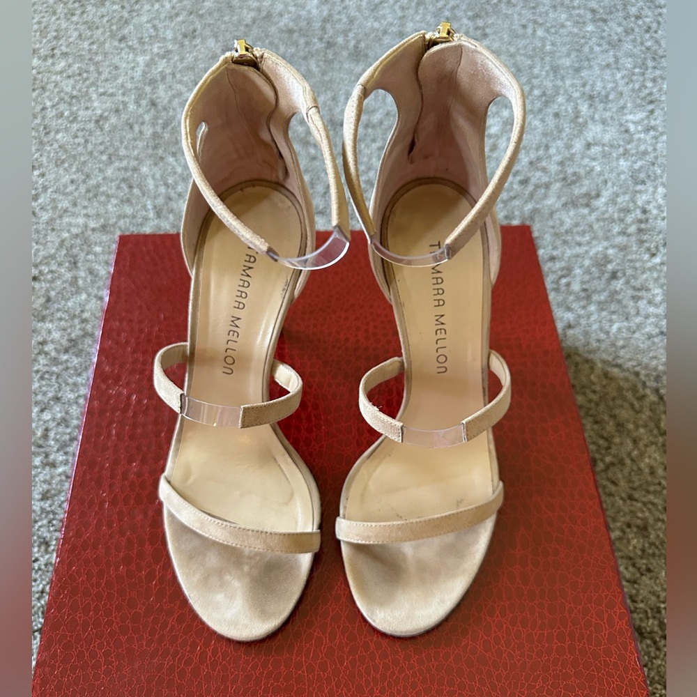Tamara Mellon Nude Strappy Heels